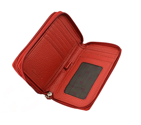 Portofel casual, dama, RENATA BALESTRA 2035, rosu, piele naturala